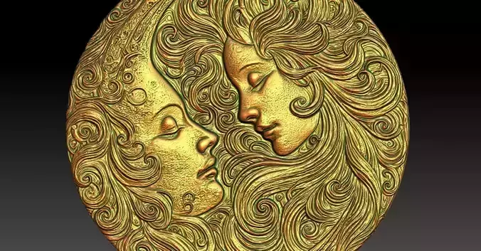 1 circle decoration CNC Relief Model