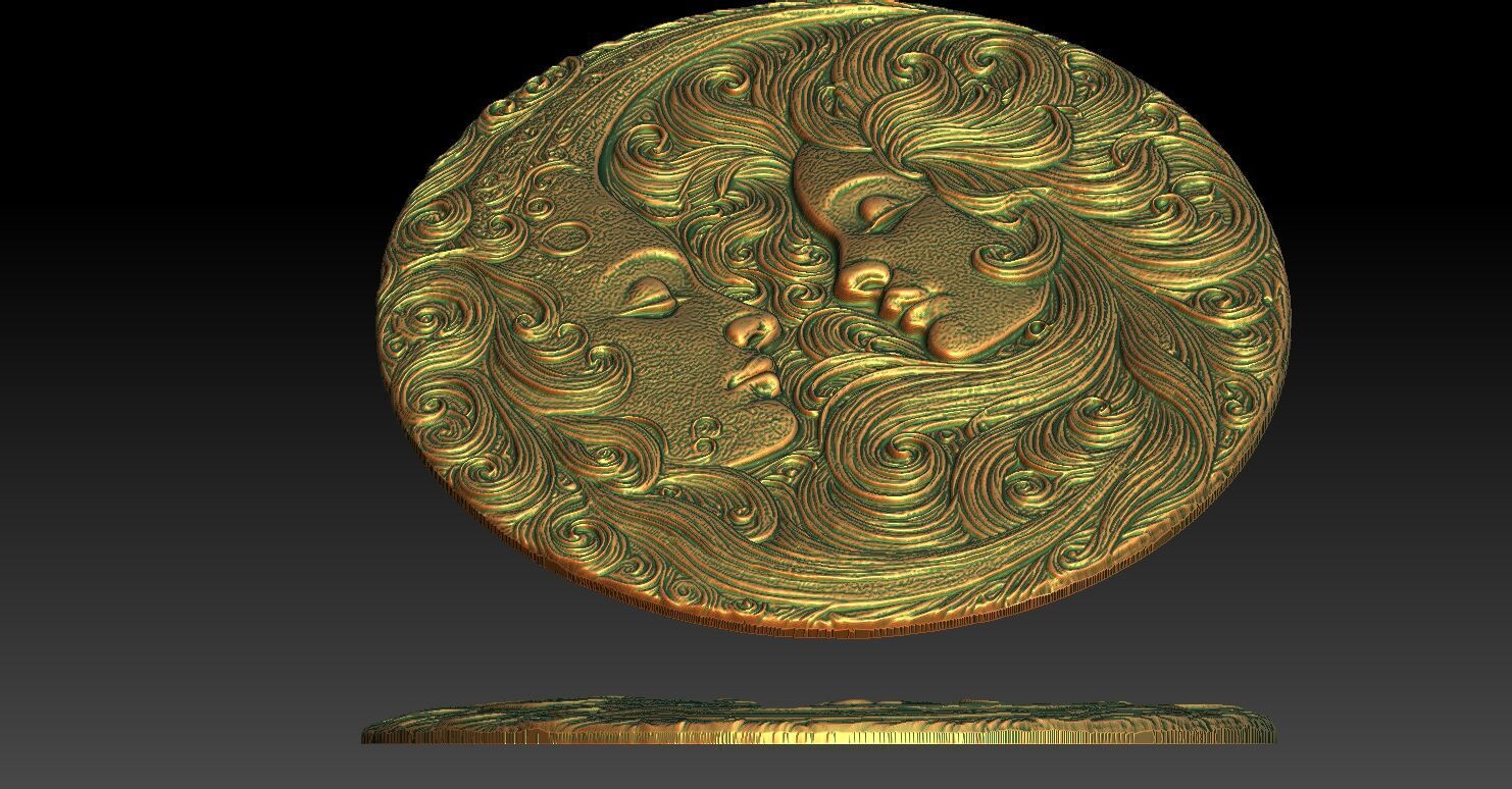 1 circle decoration CNC Relief Model 3D print model_5