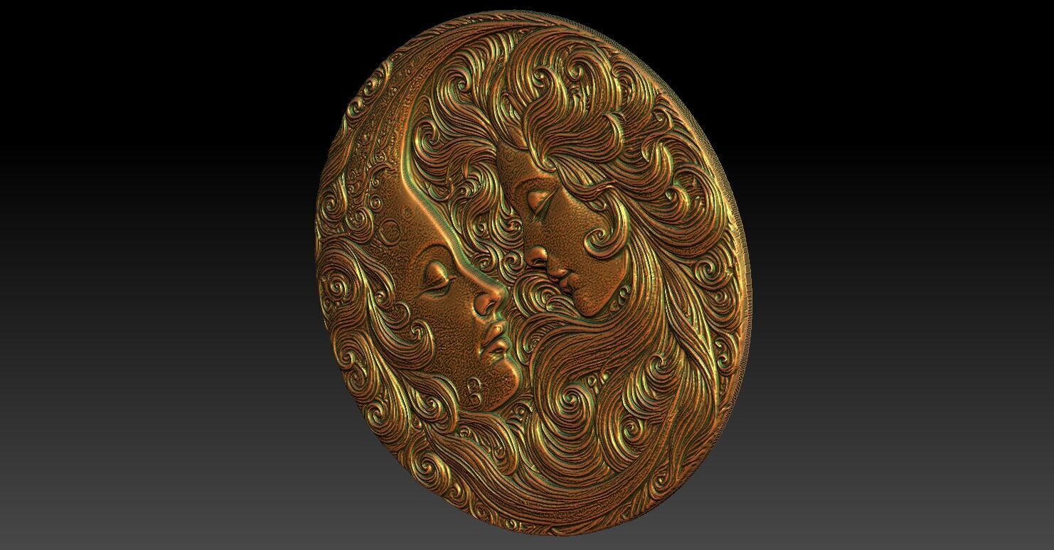 1 circle decoration CNC Relief Model 3D print model_3