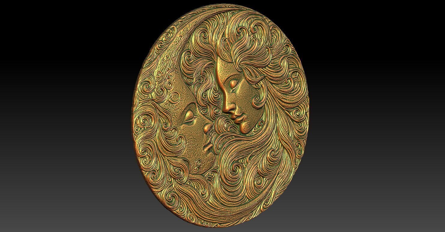 1 circle decoration CNC Relief Model 3D print model_2