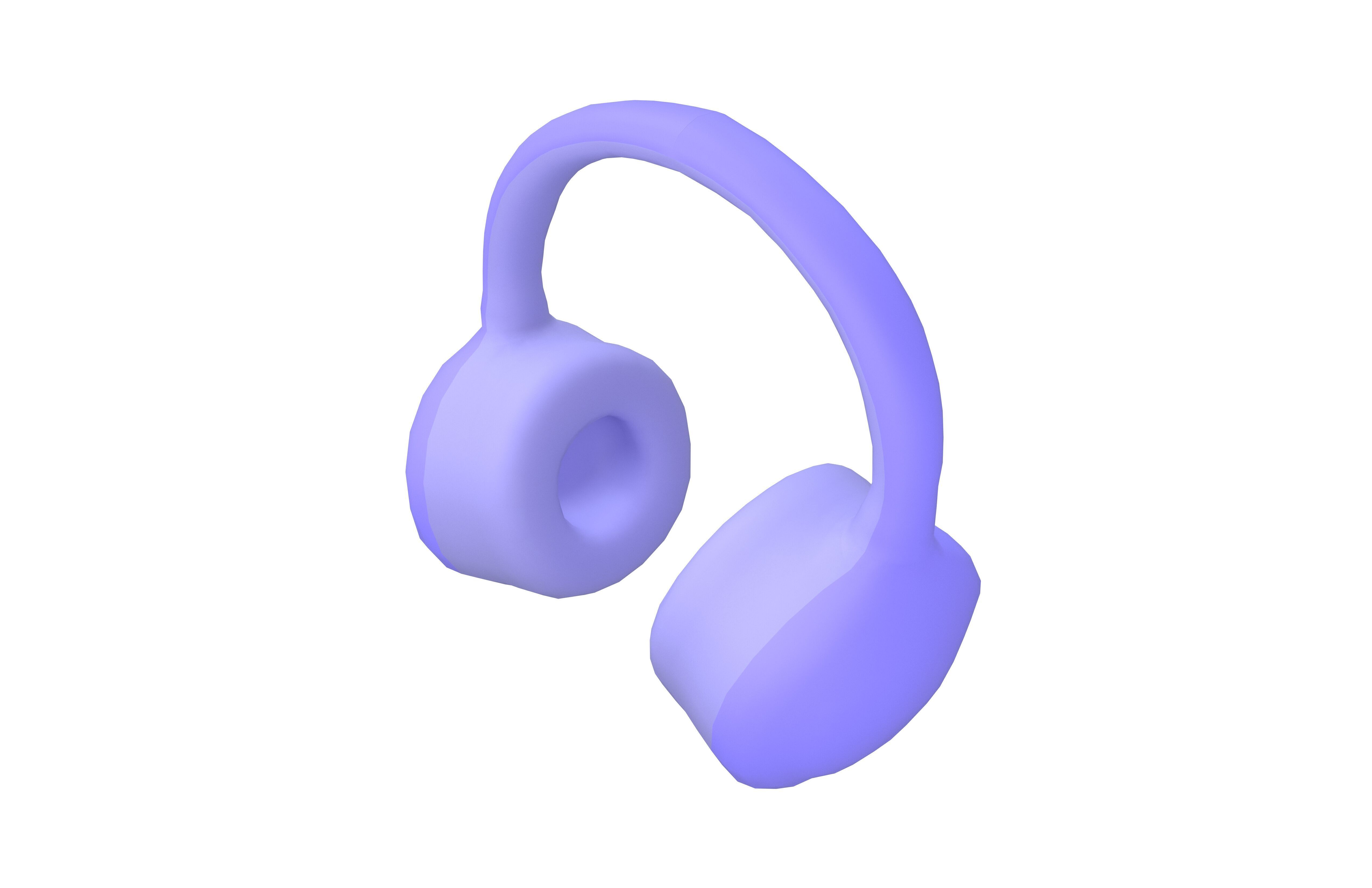 Earphone Headset Icon v1 002 Low-poly 3D model_3