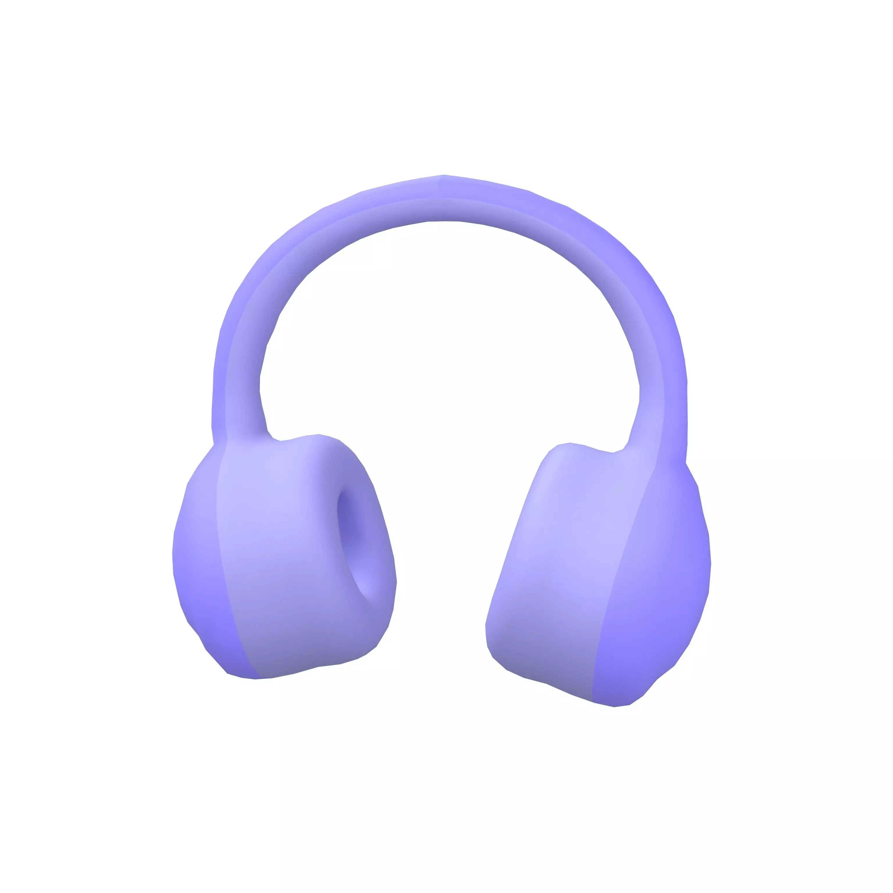 Earphone Headset Icon v1 002 Low-poly 3D model_0