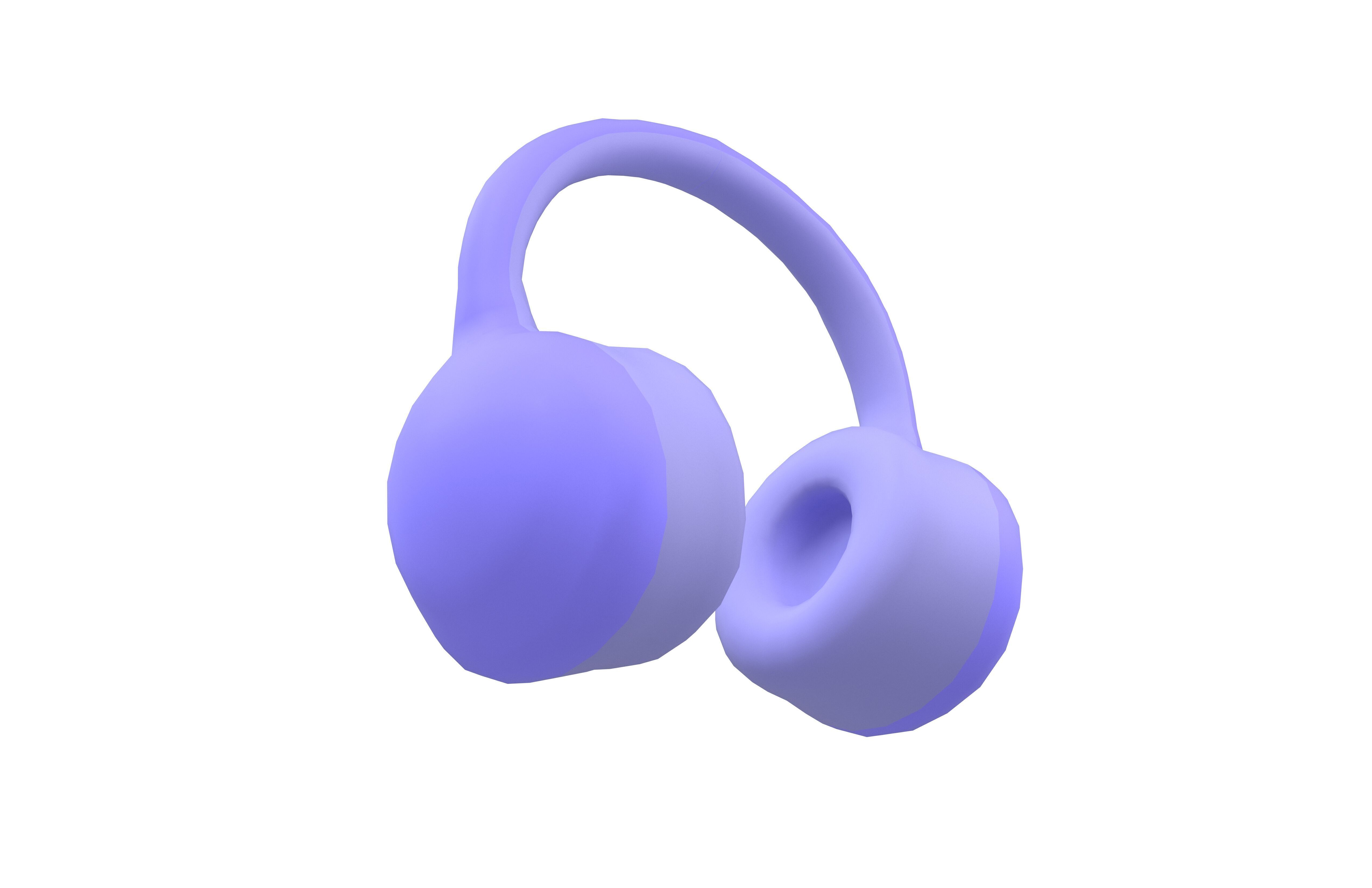 Earphone Headset Icon v1 002 Low-poly 3D model_2