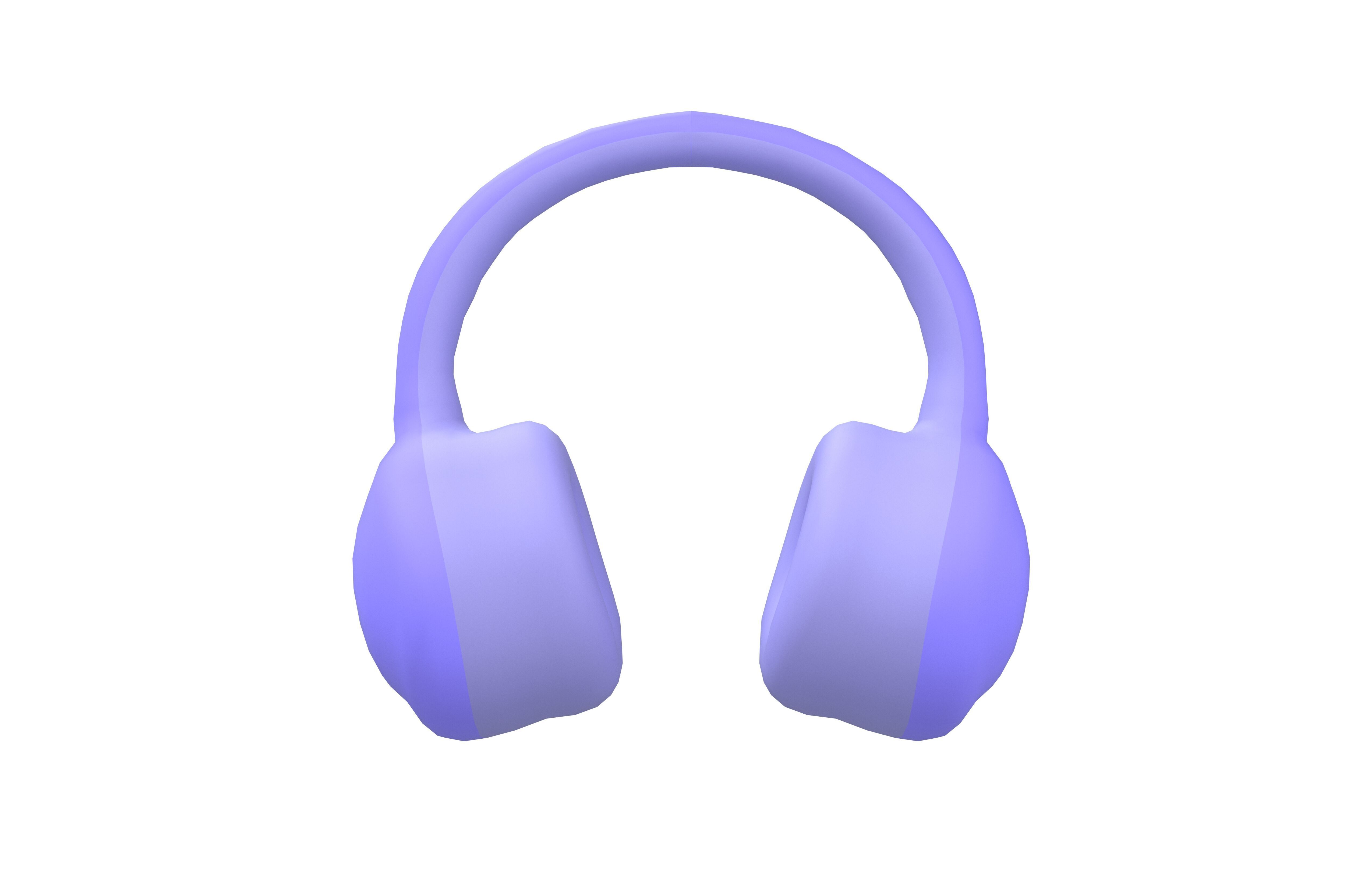 Earphone Headset Icon v1 002 Low-poly 3D model_1