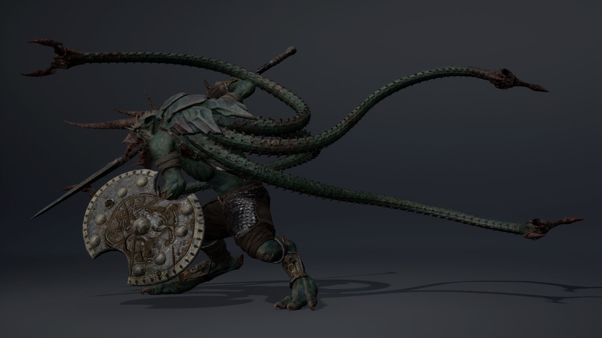 Ashen Spearman Low-poly 3D model_37