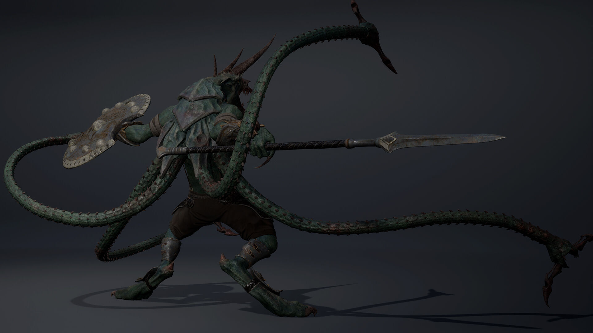 Ashen Spearman Low-poly 3D model_38