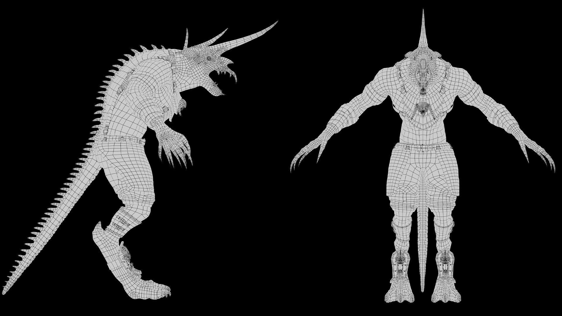 Ashen Spearman Low-poly 3D model_52