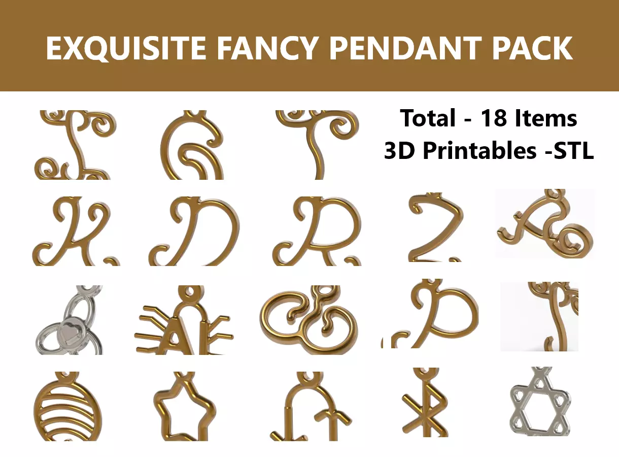 EXQUISITE FANCY PENDANT PACK 3D Model Collection_0