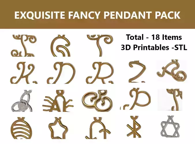 EXQUISITE FANCY PENDANT PACK 3D Model Collection