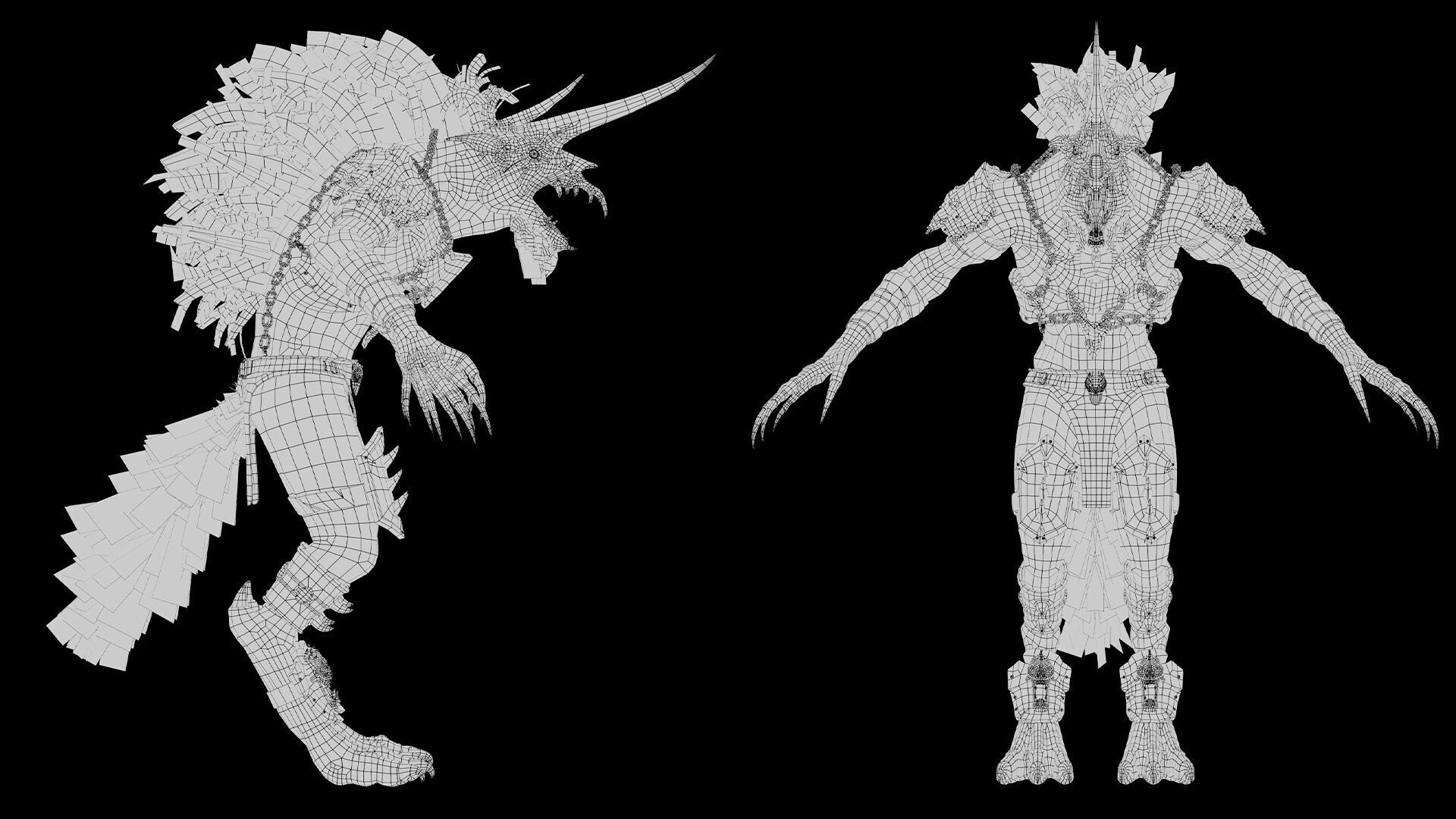 Ashen Brutal Warrior Low-poly 3D model_55