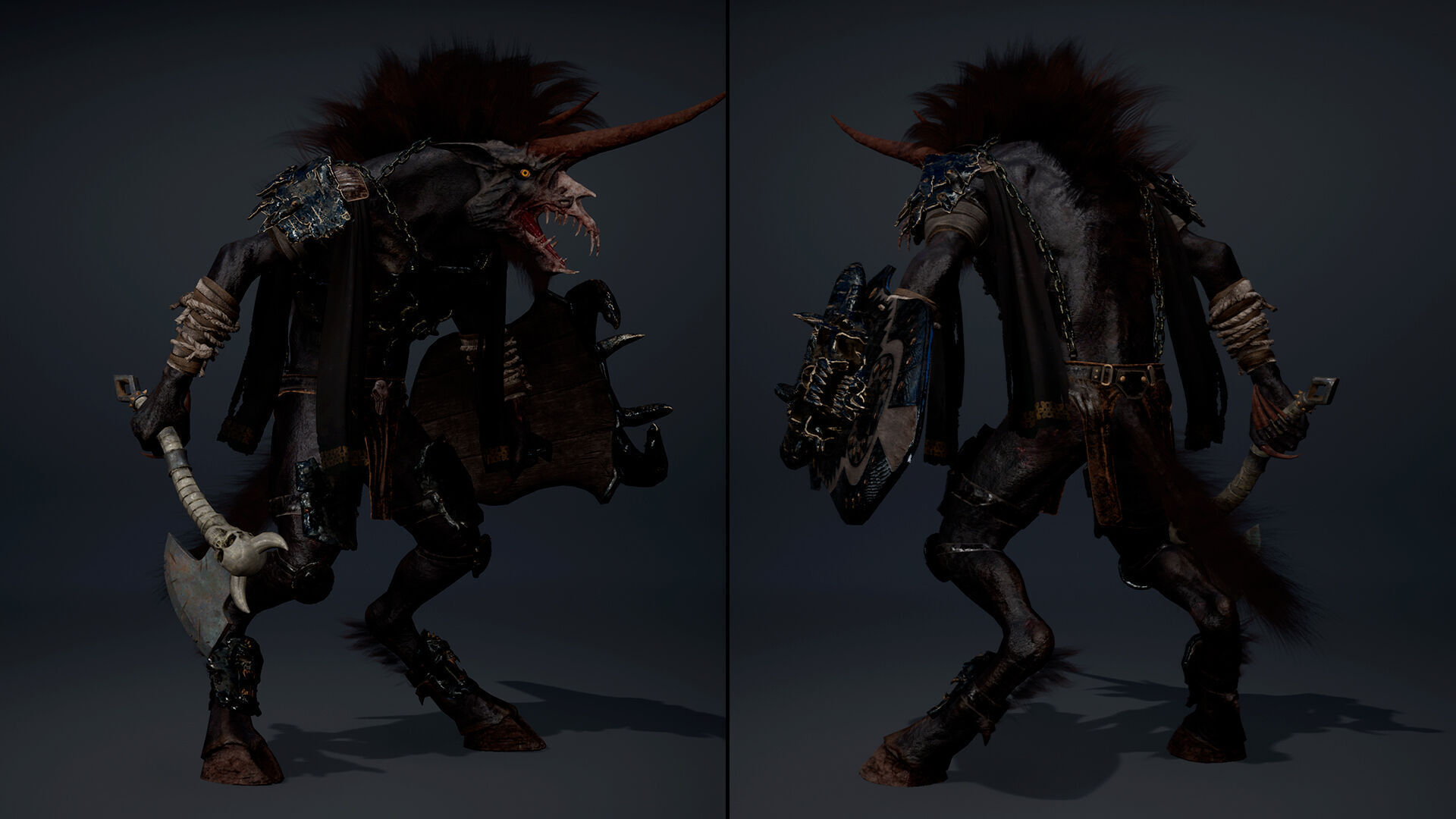 Ashen Brutal Warrior Low-poly 3D model_23