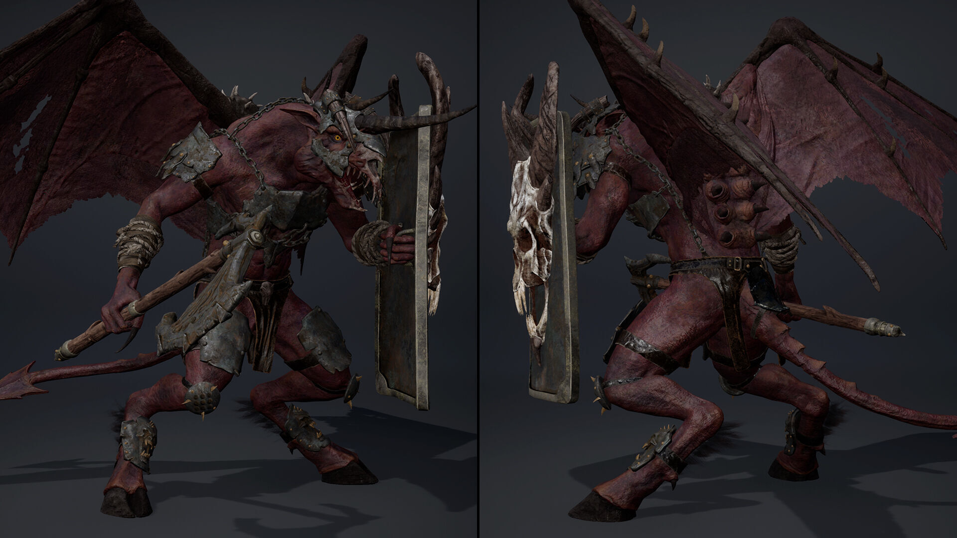 Ashen Brutal Warrior Low-poly 3D model_31