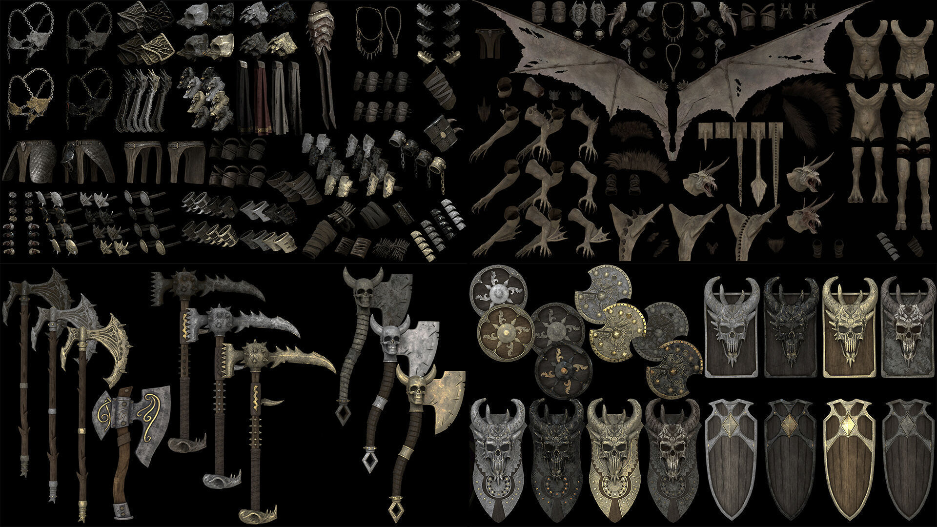 Ashen Brutal Warrior Low-poly 3D model_14