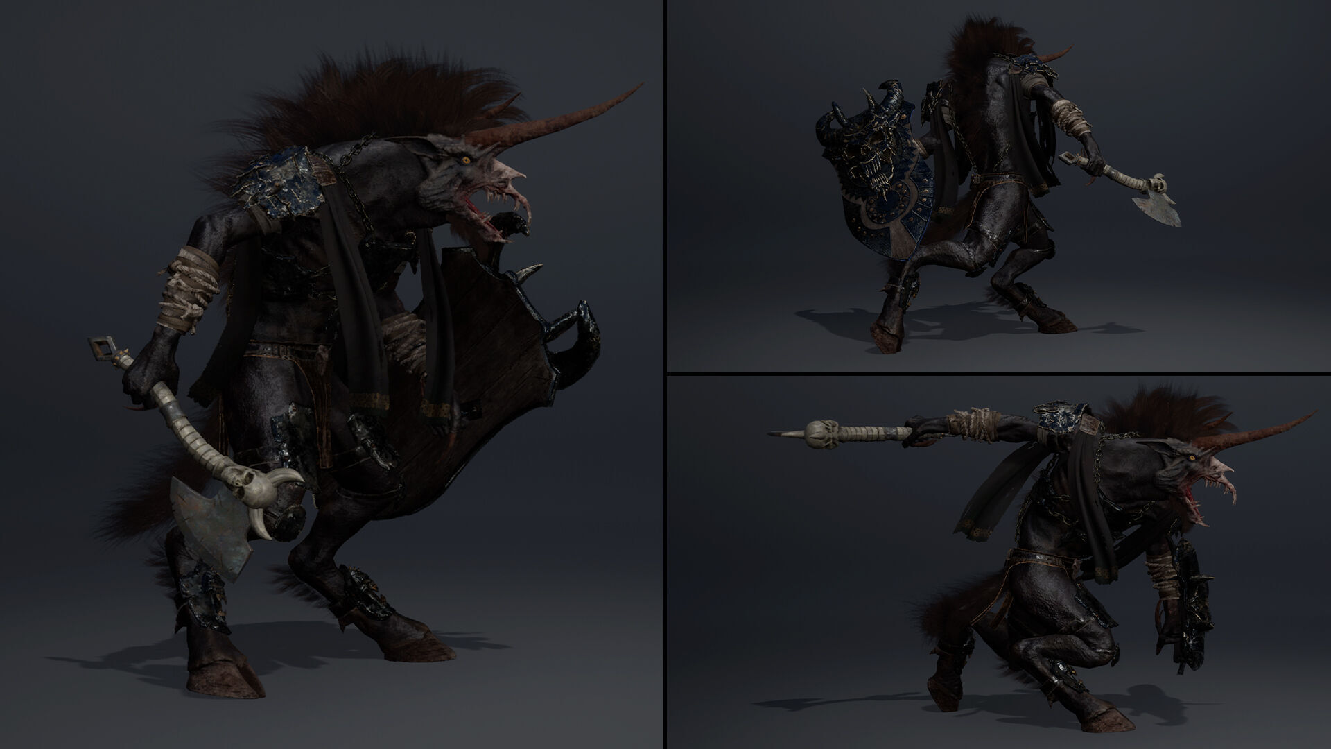 Ashen Brutal Warrior Low-poly 3D model_24