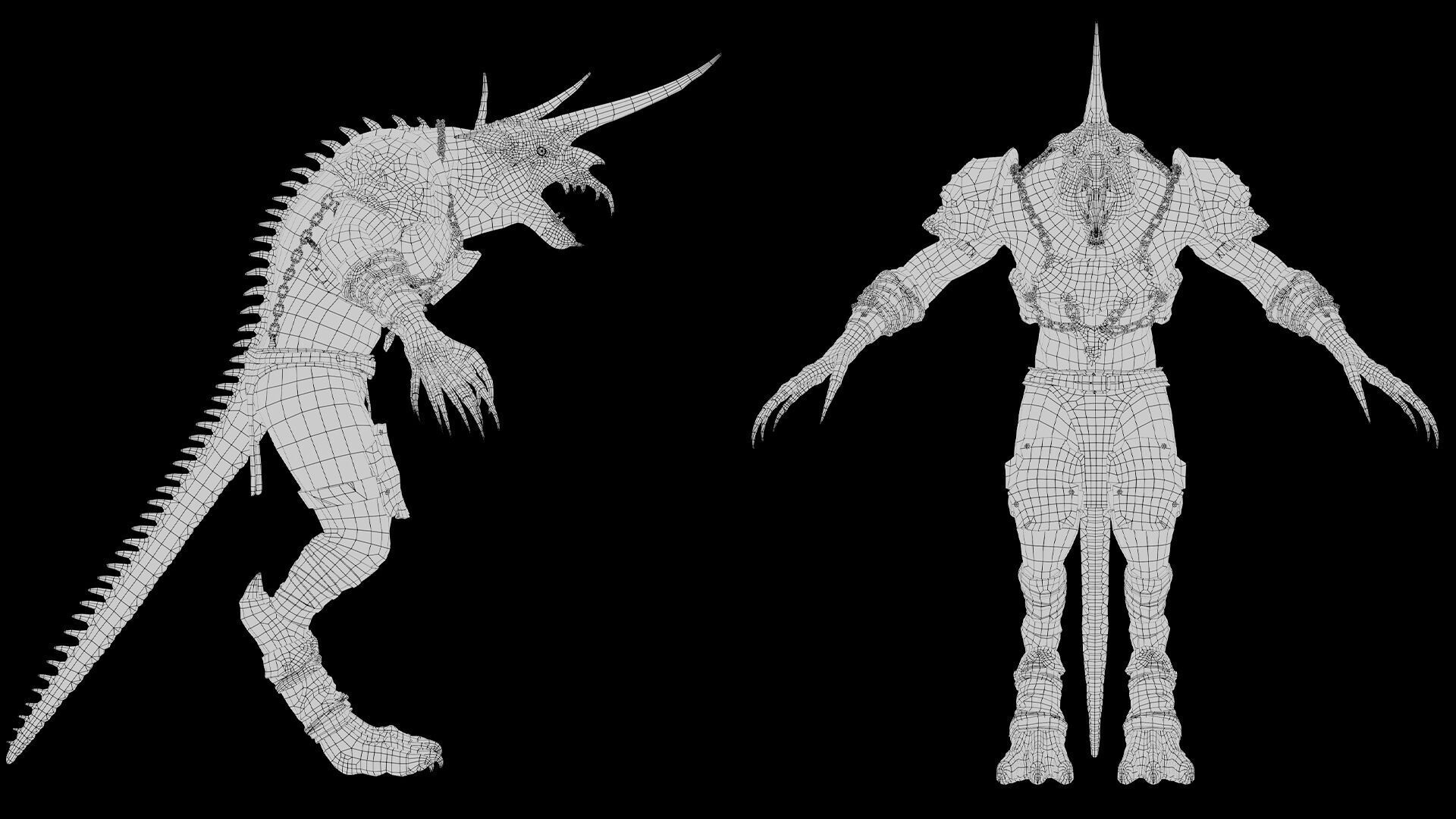 Ashen Brutal Warrior Low-poly 3D model_60