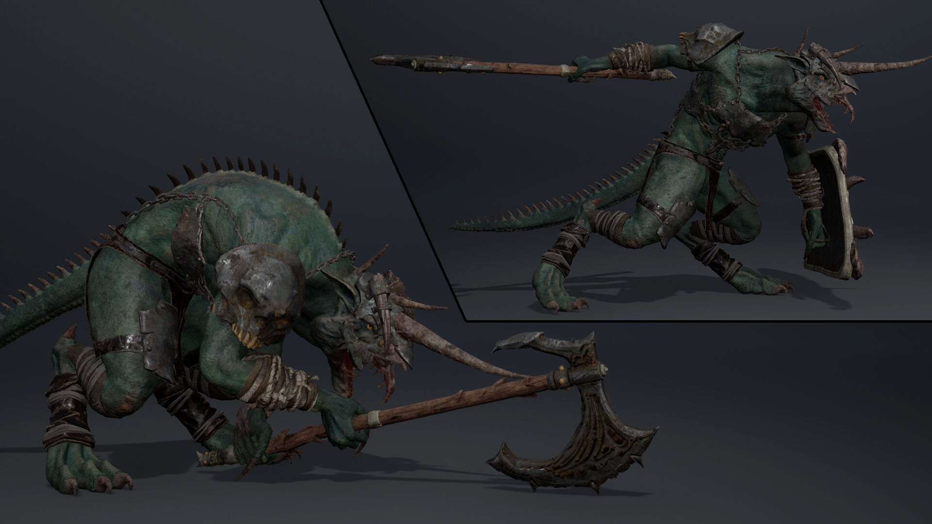 Ashen Brutal Warrior Low-poly 3D model_20