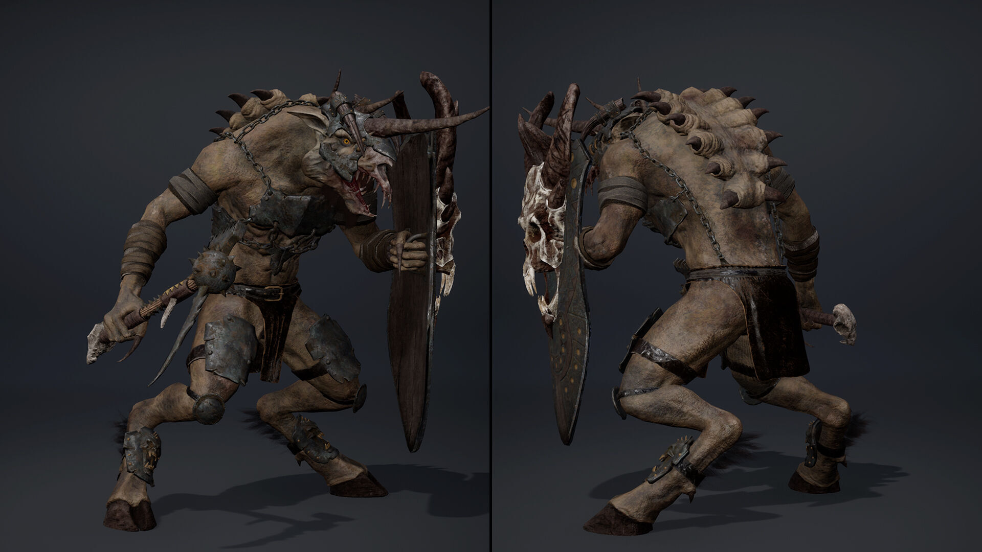 Ashen Brutal Warrior Low-poly 3D model_27