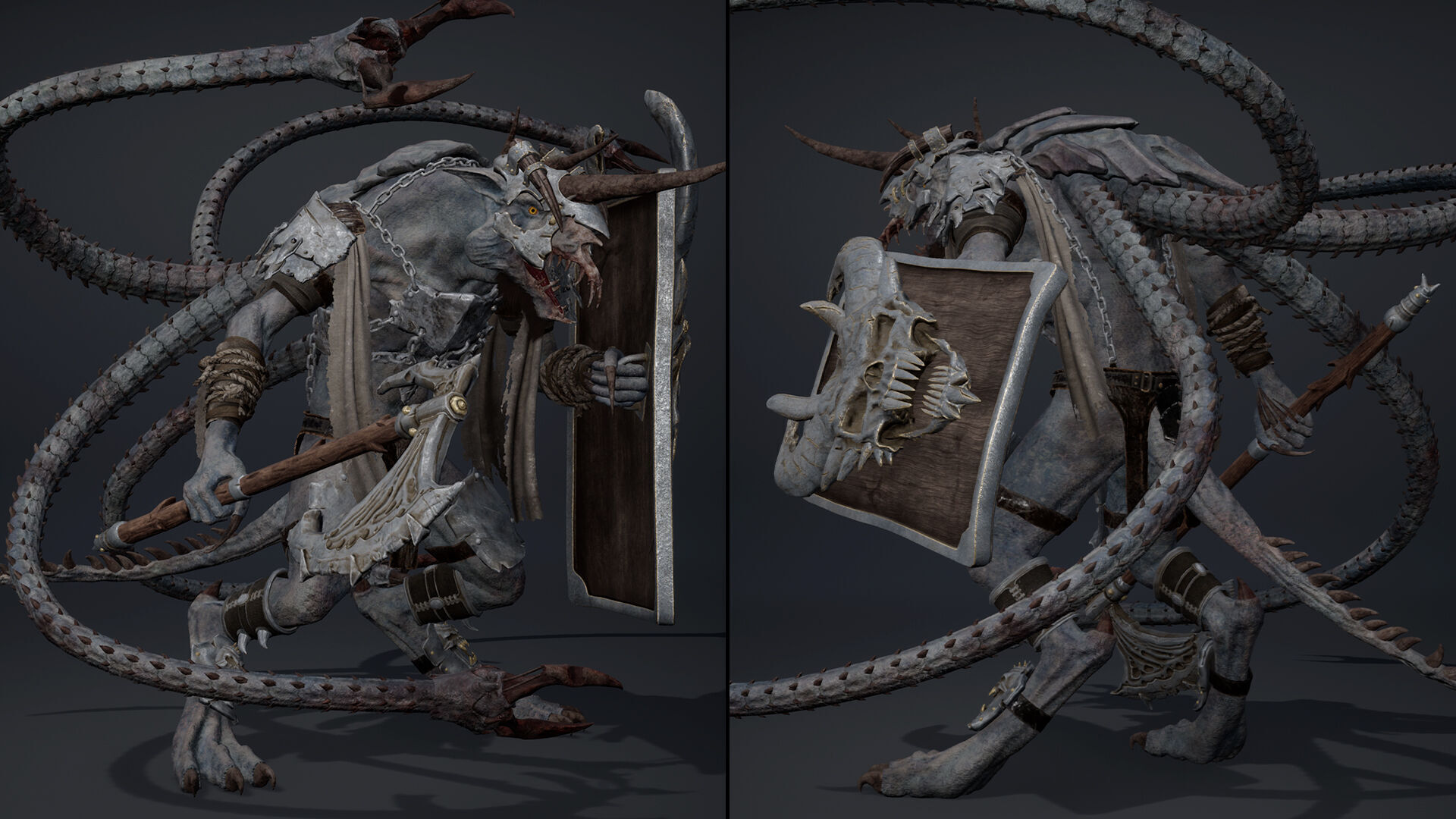 Ashen Brutal Warrior Low-poly 3D model_40