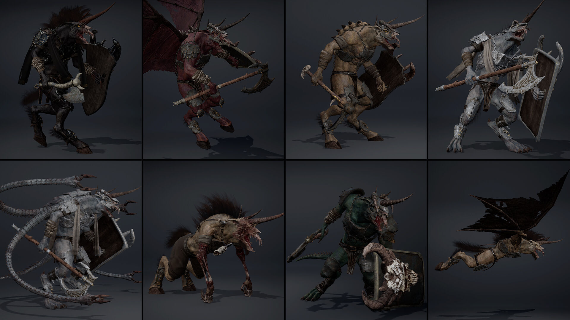 Ashen Brutal Warrior Low-poly 3D model_11