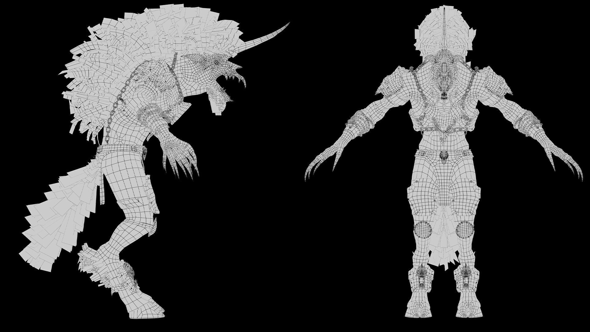 Ashen Brutal Warrior Low-poly 3D model_61