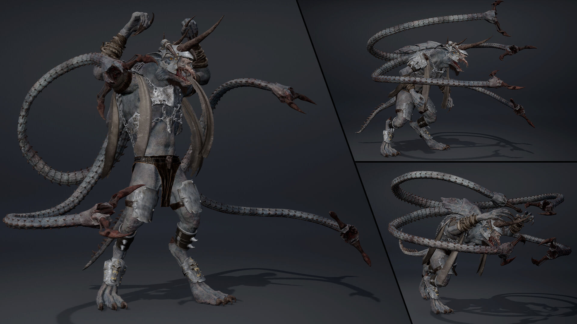 Ashen Brutal Warrior Low-poly 3D model_43