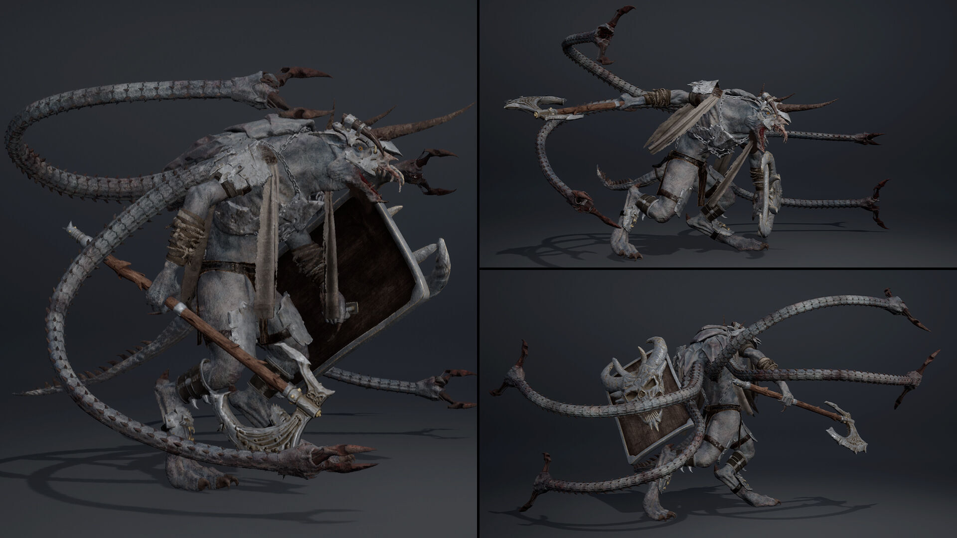 Ashen Brutal Warrior Low-poly 3D model_41