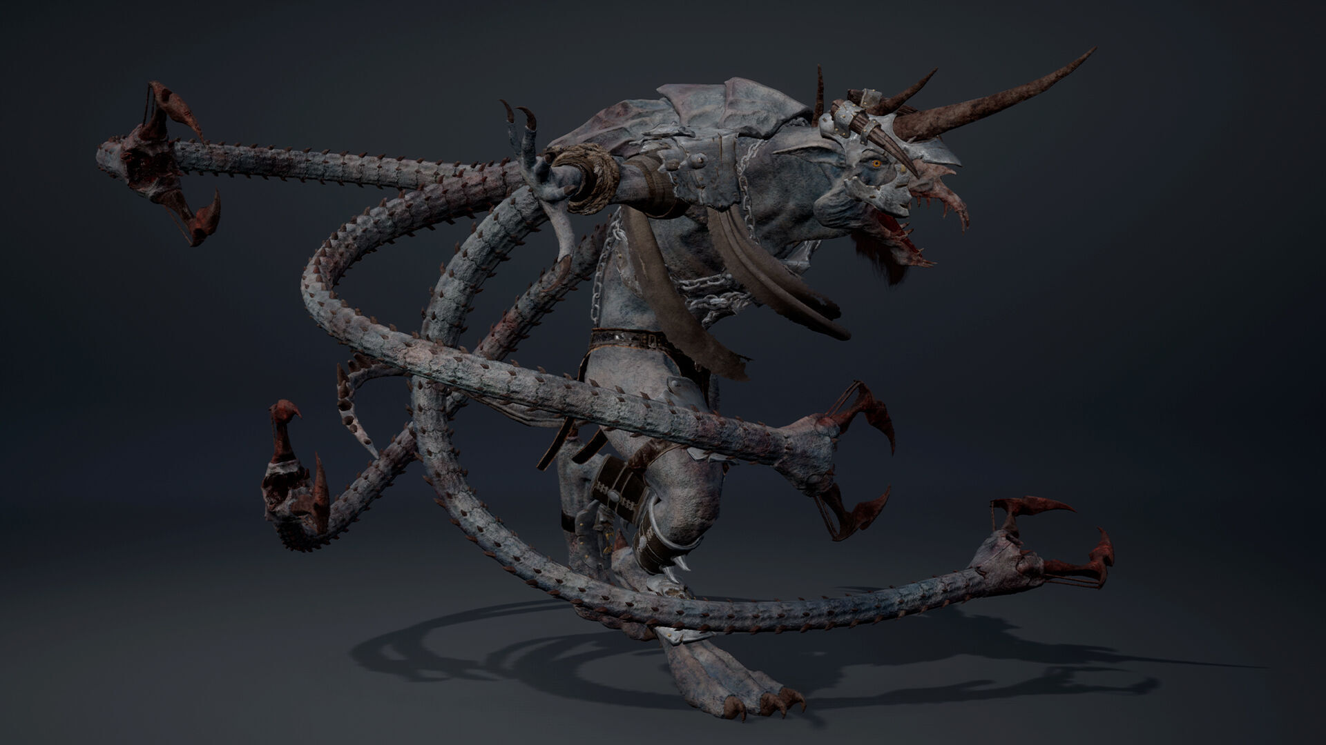 Ashen Brutal Warrior Low-poly 3D model_44