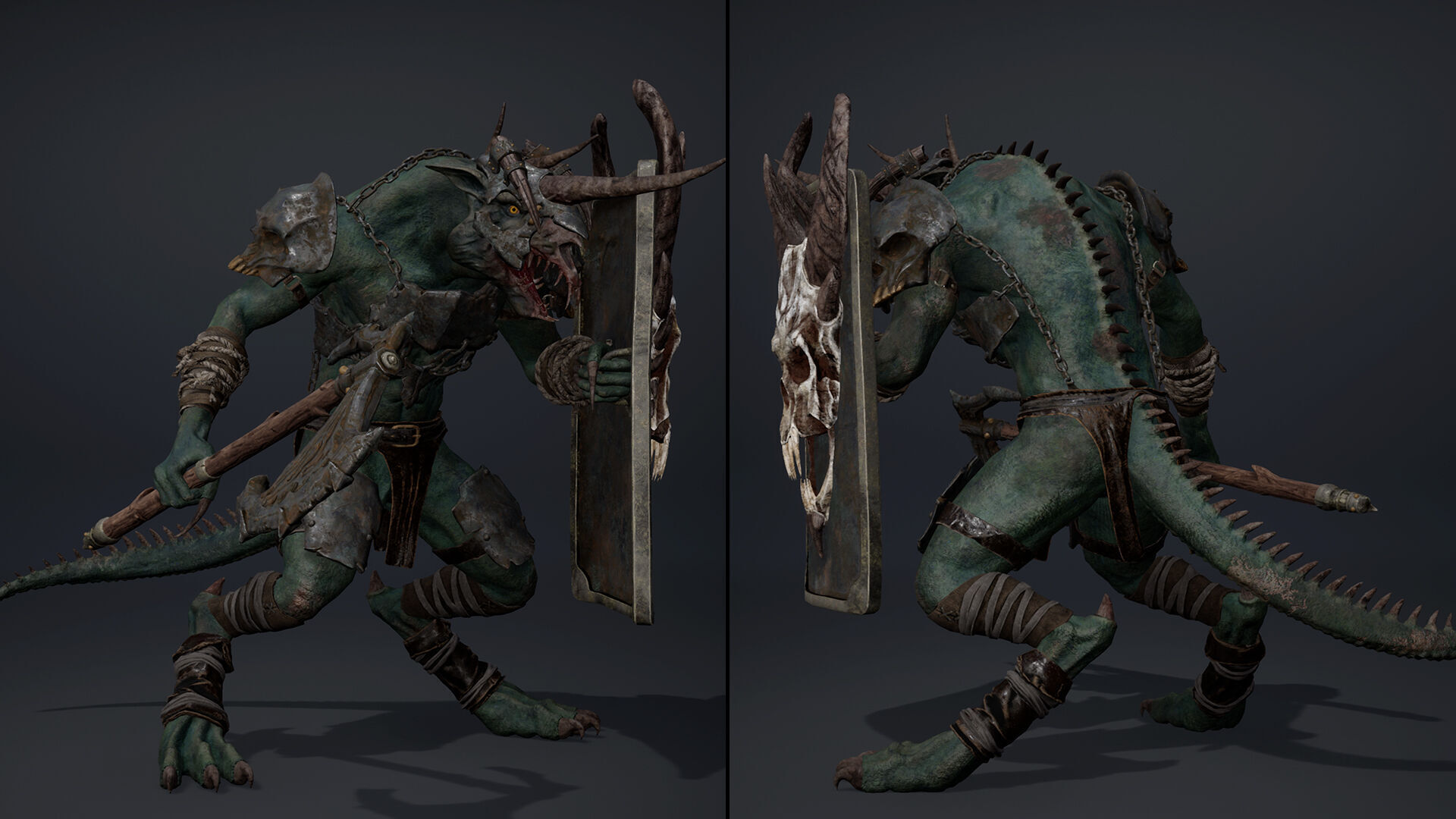 Ashen Brutal Warrior Low-poly 3D model_19