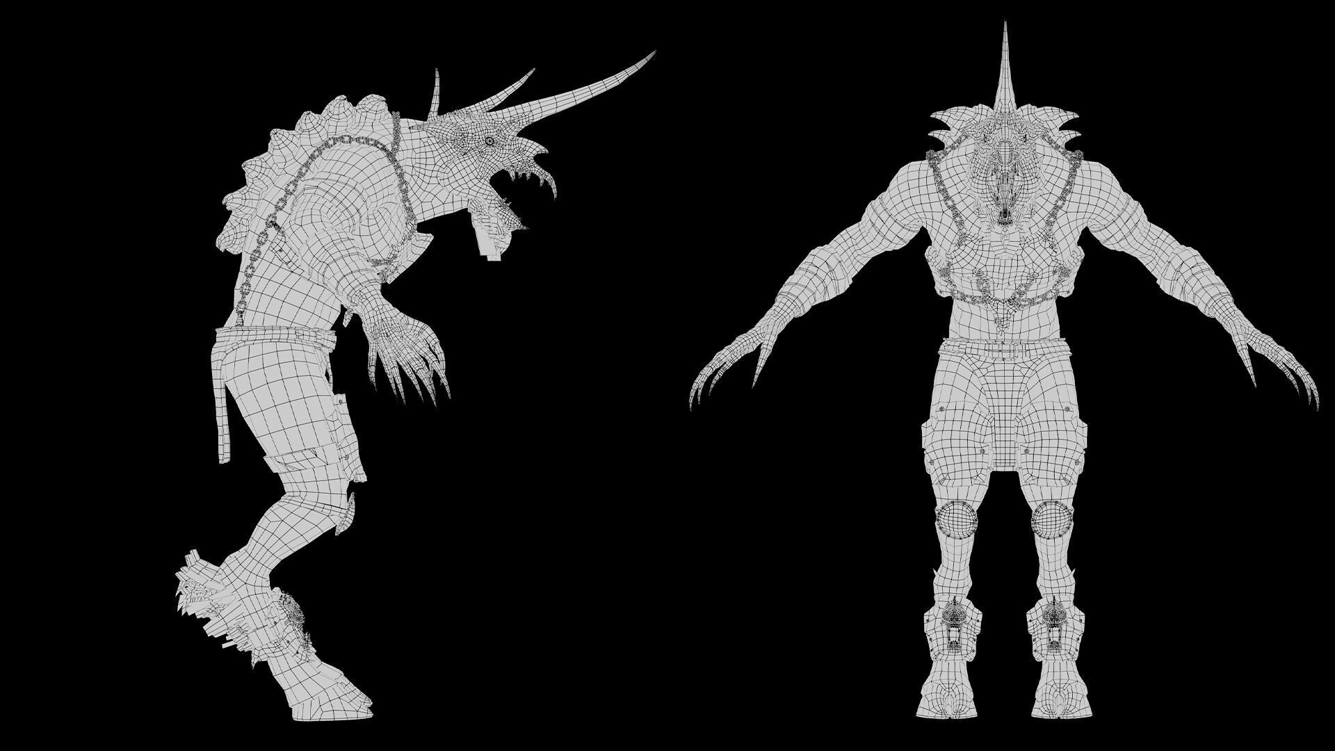 Ashen Brutal Warrior Low-poly 3D model_56