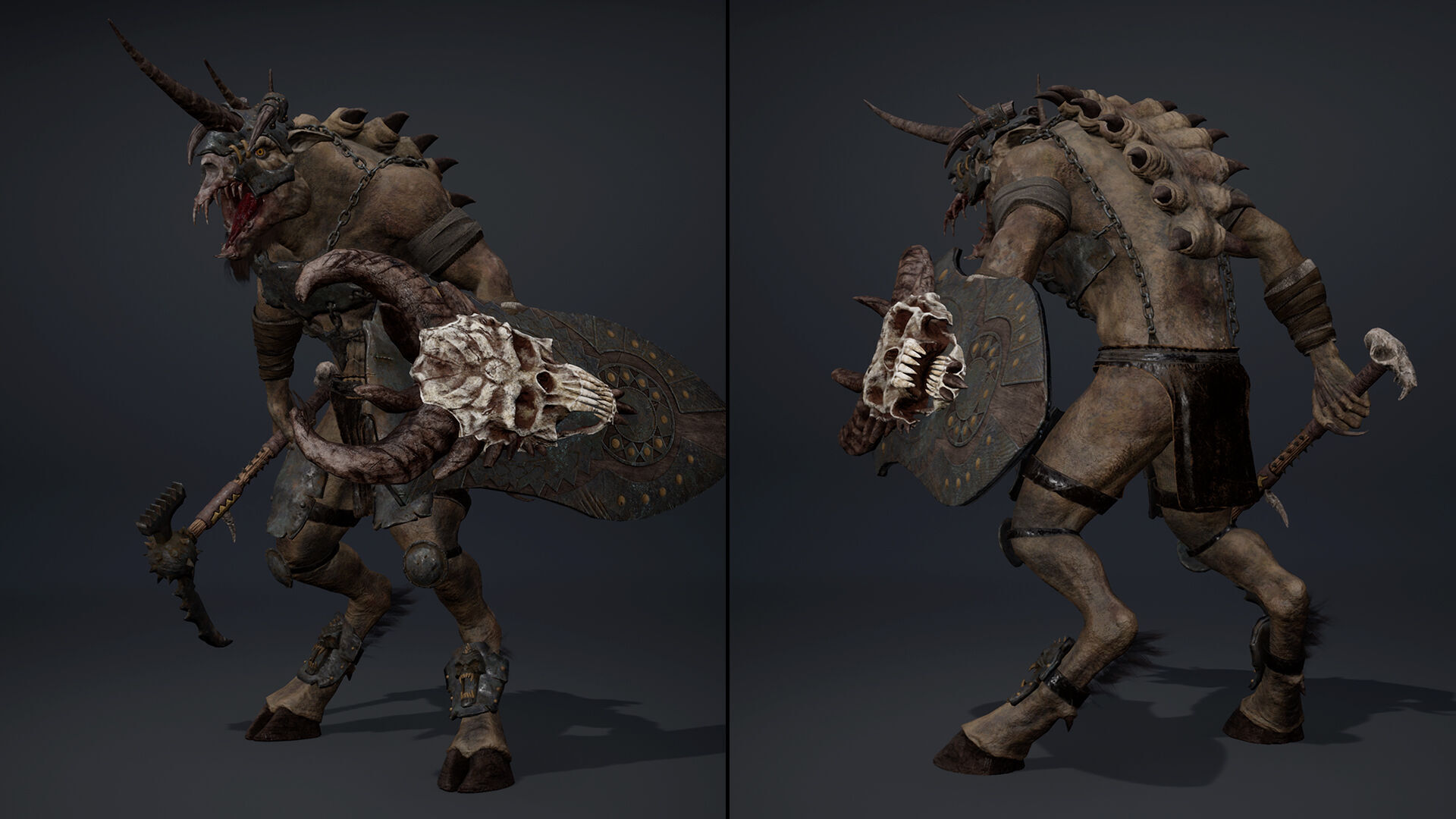 Ashen Brutal Warrior Low-poly 3D model_28