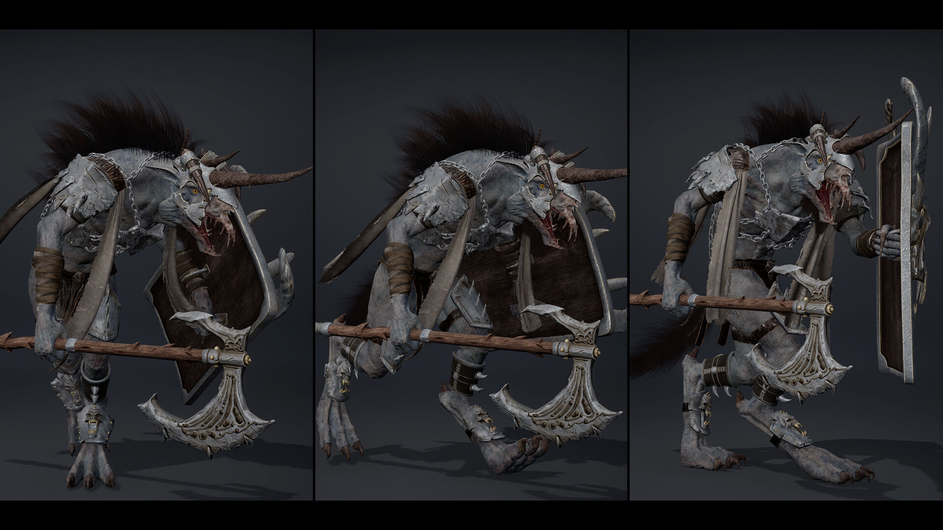 Ashen Brutal Warrior Low-poly 3D model_18