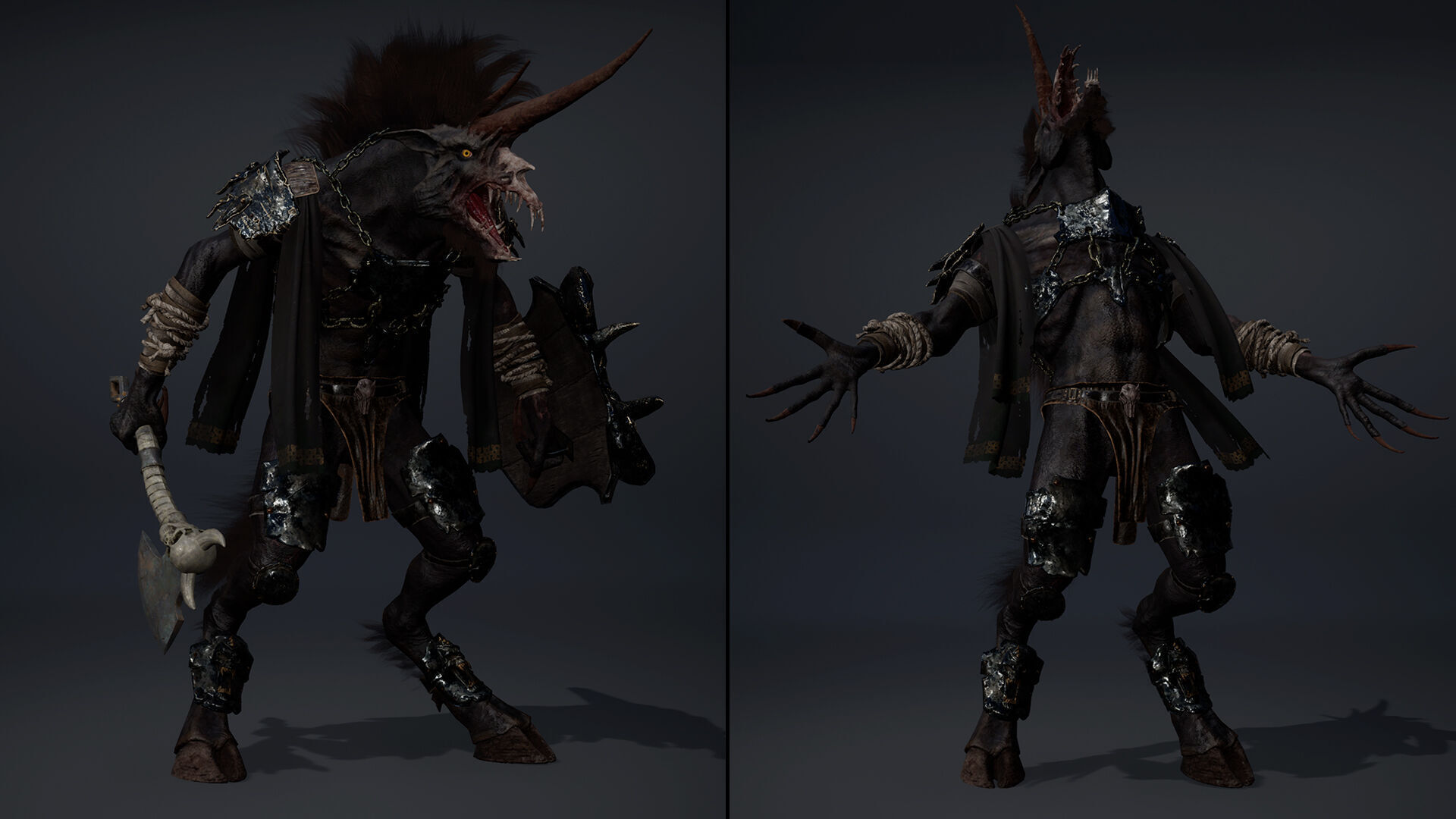 Ashen Brutal Warrior Low-poly 3D model_25