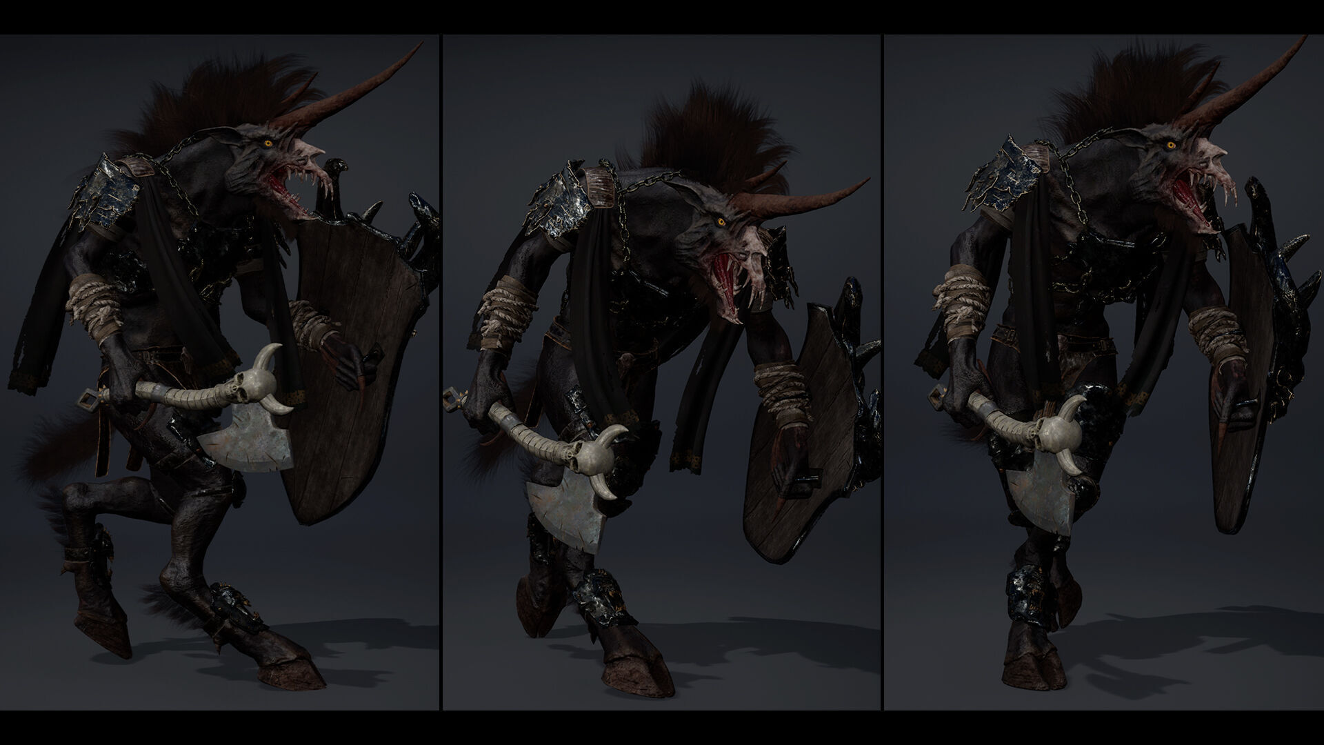 Ashen Brutal Warrior Low-poly 3D model_26
