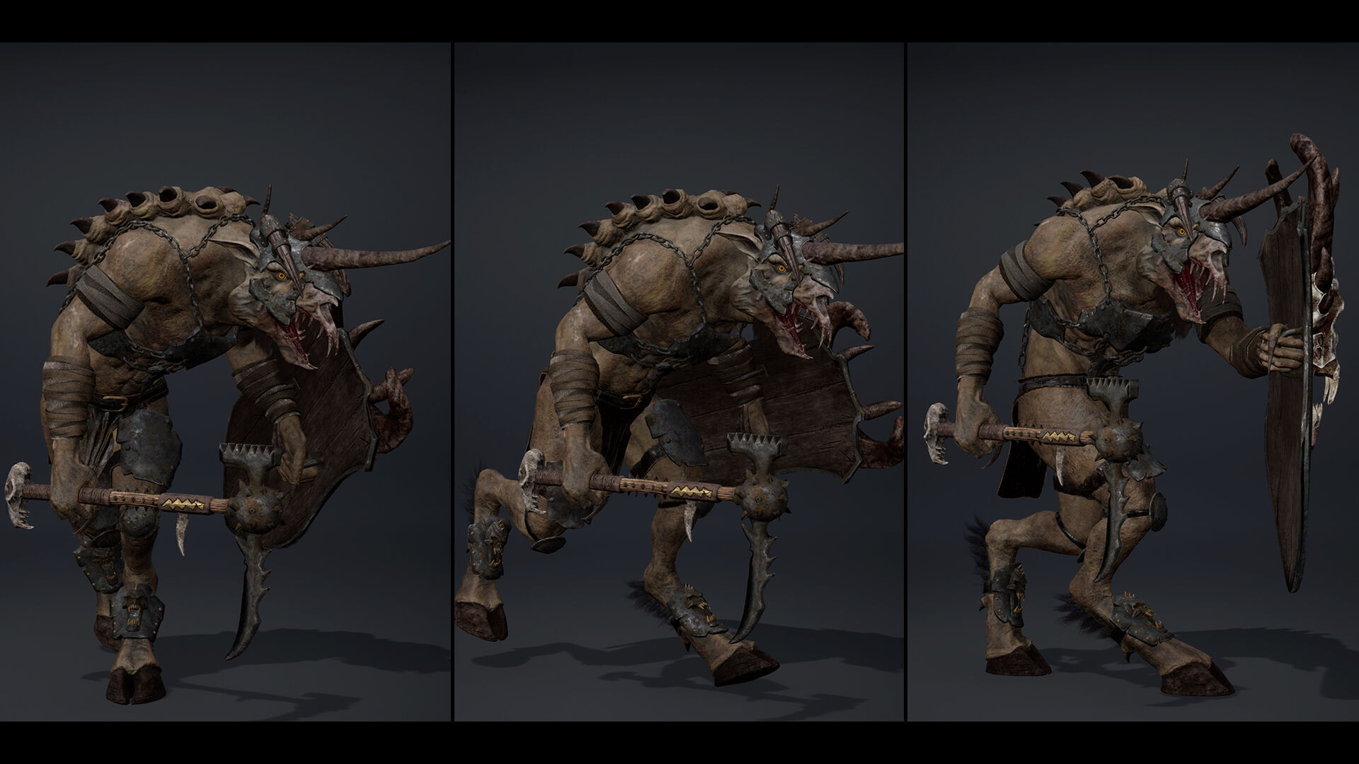 Ashen Brutal Warrior Low-poly 3D model_29