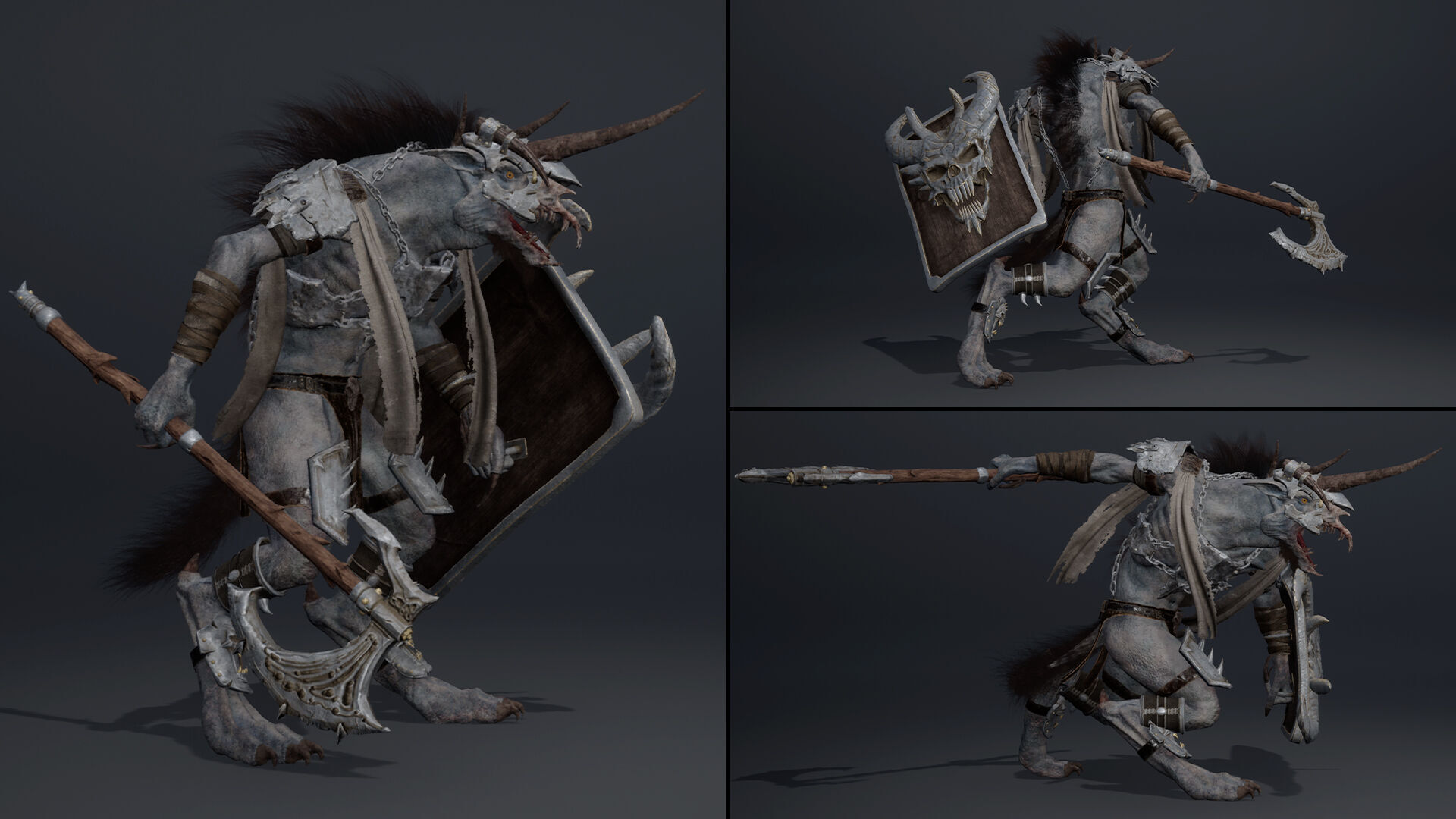 Ashen Brutal Warrior Low-poly 3D model_17