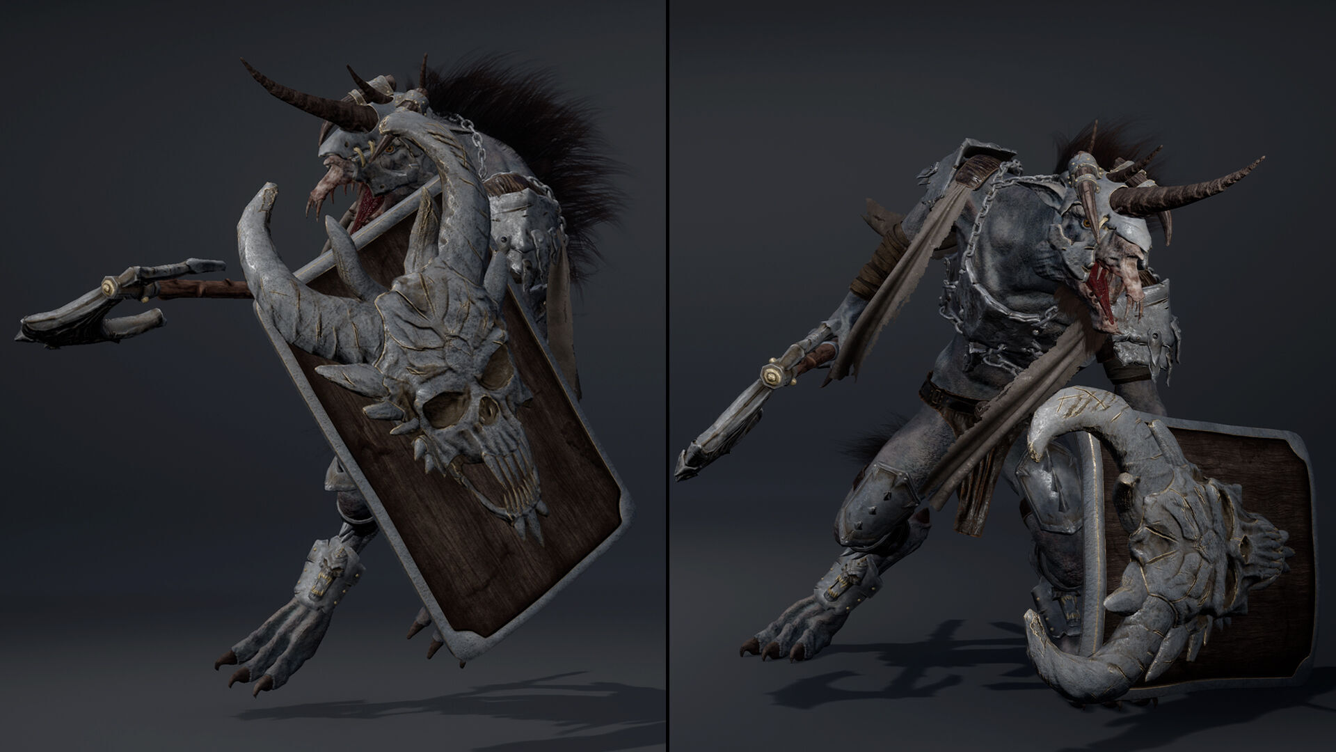 Ashen Brutal Warrior Low-poly 3D model_16