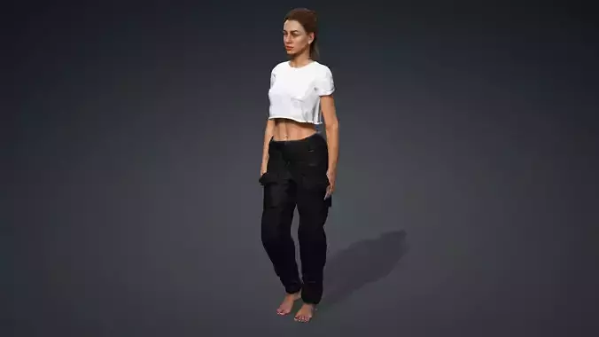 Detailed Female 3D Model with Clean Topology