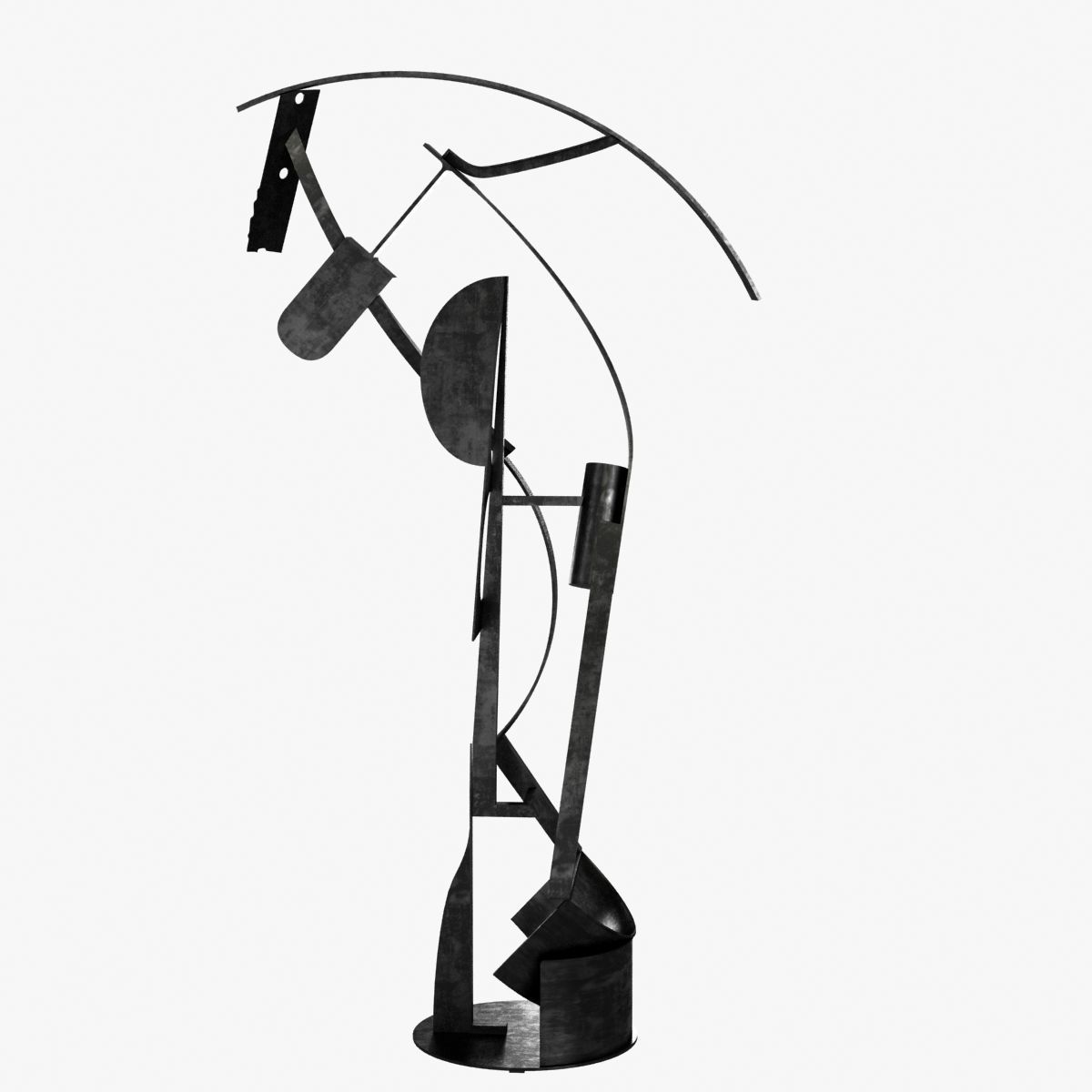 Alex Corno Dancing Star abstract metal sculpture 3D model_8