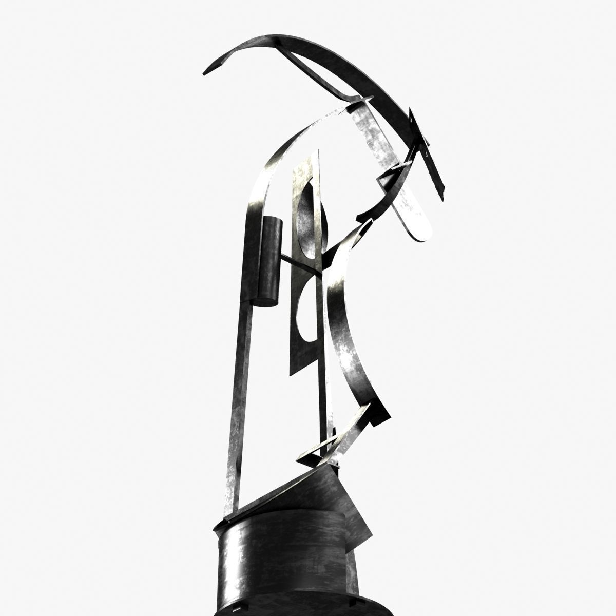 Alex Corno Dancing Star abstract metal sculpture 3D model_7