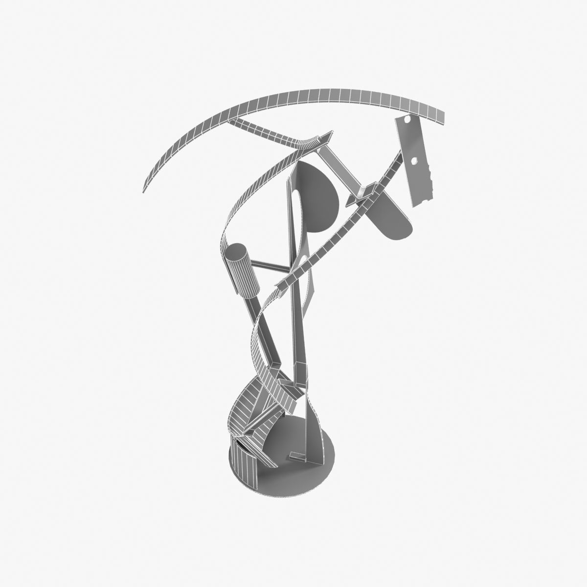 Alex Corno Dancing Star abstract metal sculpture 3D model_9