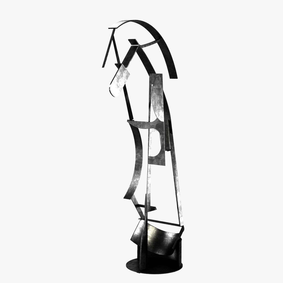 Alex Corno Dancing Star abstract metal sculpture 3D model_3