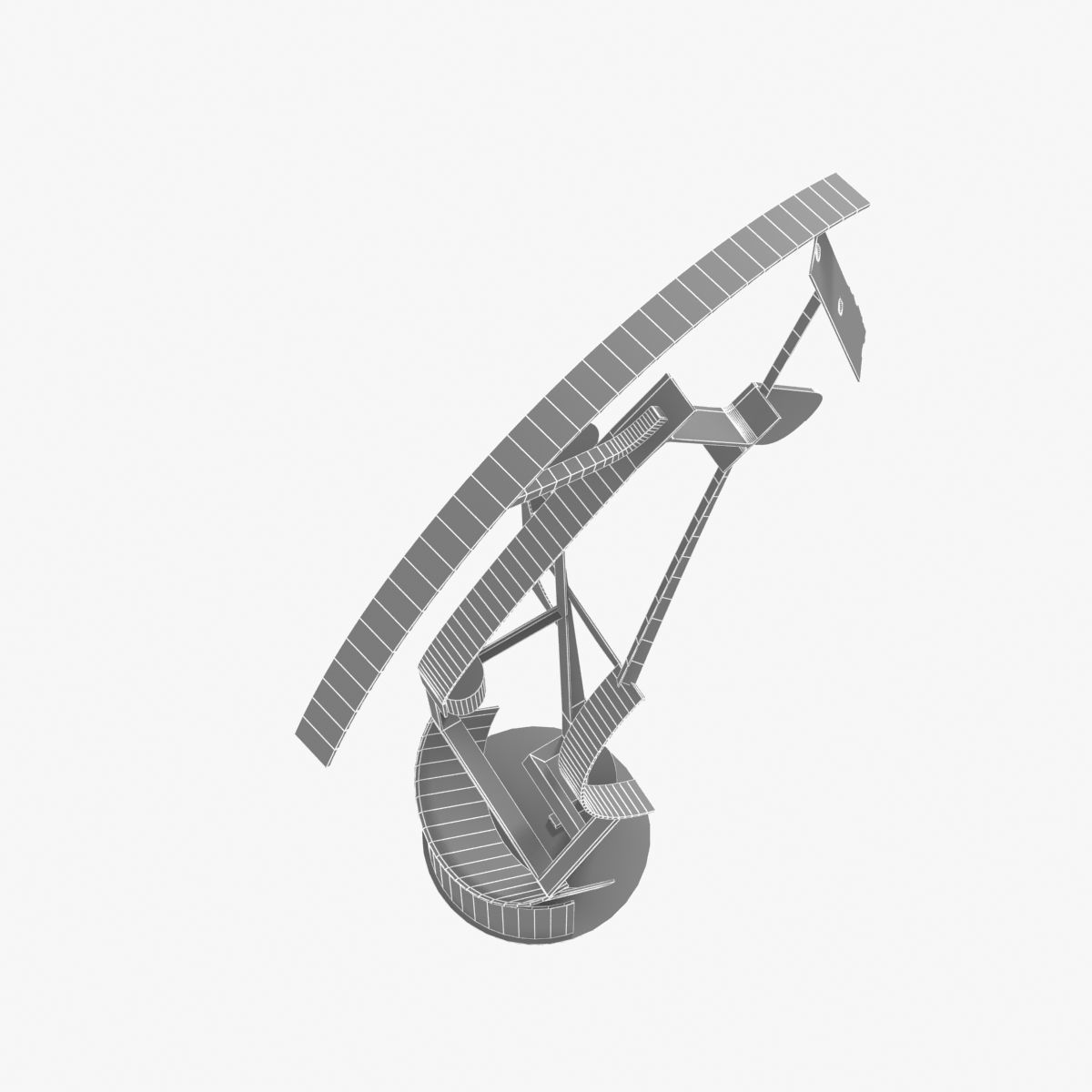 Alex Corno Dancing Star abstract metal sculpture 3D model_4