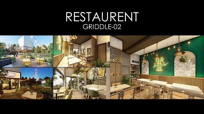 RESTAURENT INTERIOR MODEL  GRIDDLE-02 Low-poly 3D model