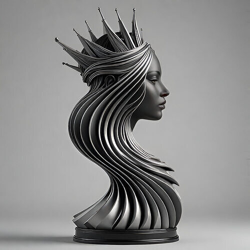  Abstract Chess Queen Sculpture 3D print model