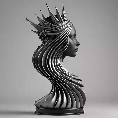  Abstract Chess Queen Sculpture 3D print model