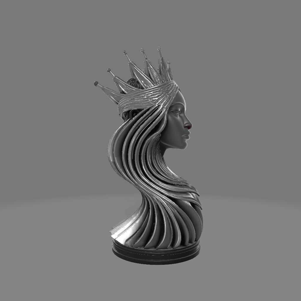  Abstract Chess Queen Sculpture 3D print model_1