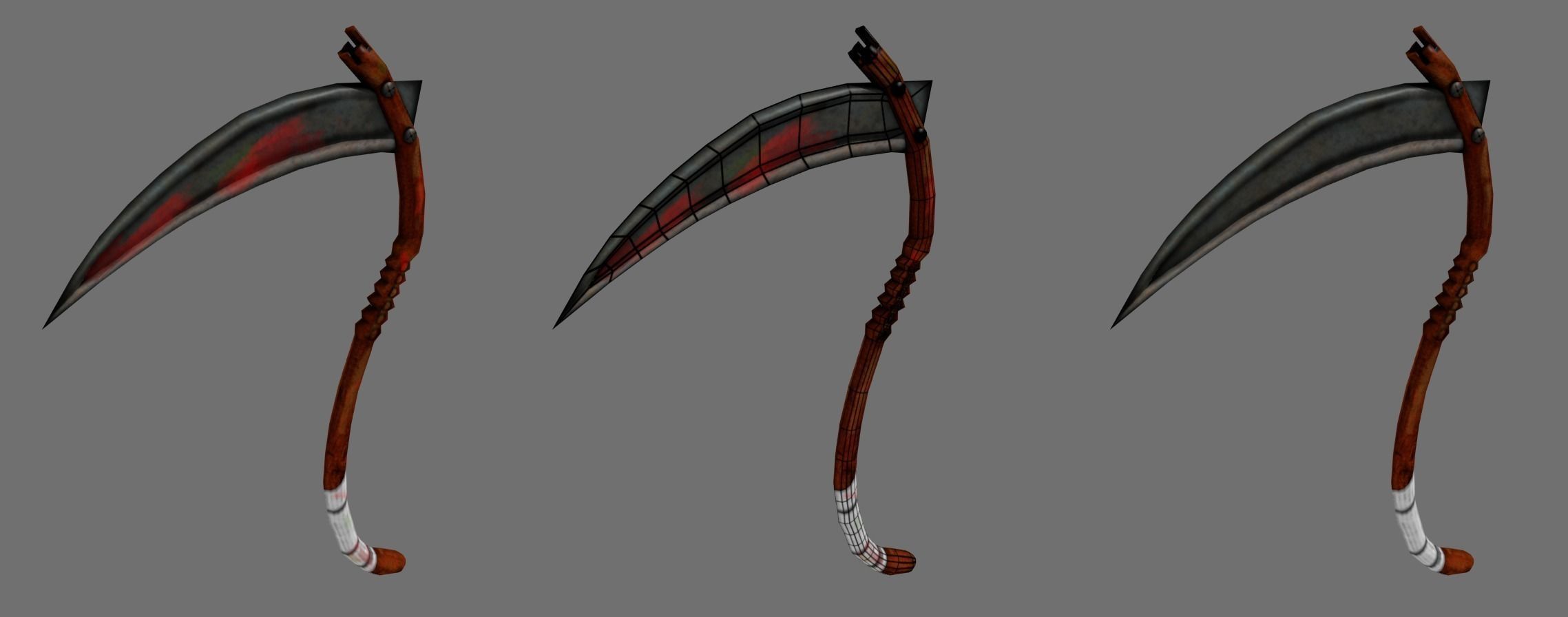 Scythe LowPoly sacrificial Free low-poly 3D model_1