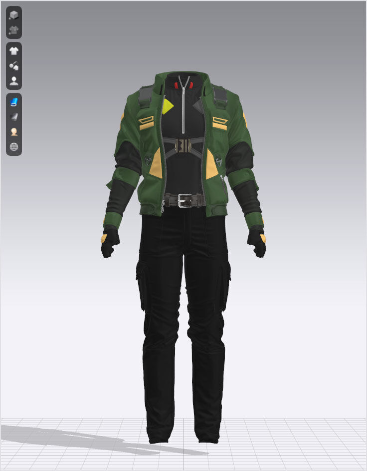 Cyberpunk Men Combat Suit - 118 Marvelous Designer and Clo3D 3D model_2