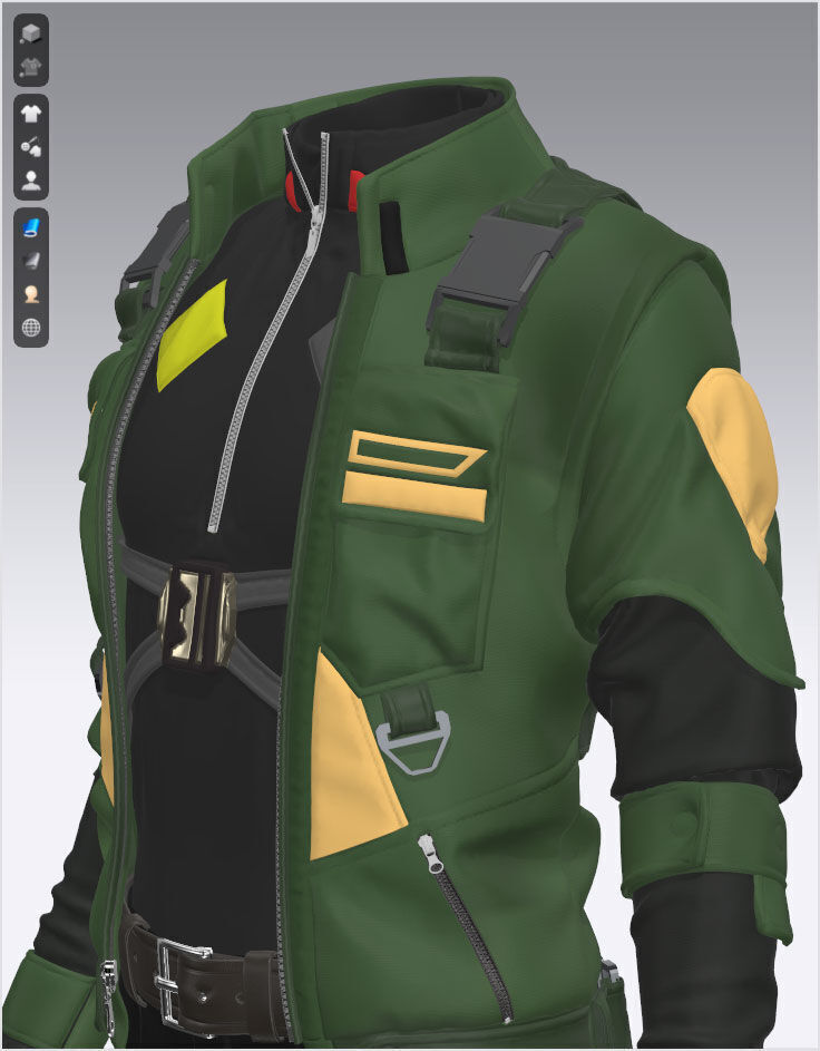 Cyberpunk Men Combat Suit - 118 Marvelous Designer and Clo3D 3D model_8