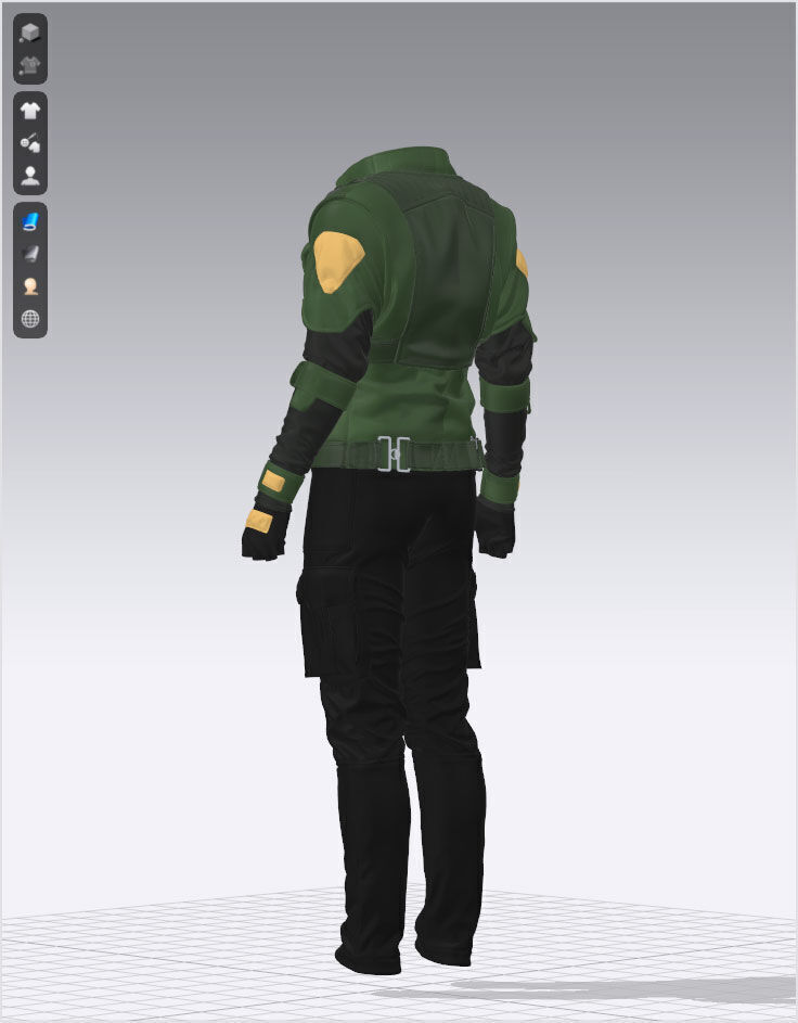 Cyberpunk Men Combat Suit - 118 Marvelous Designer and Clo3D 3D model_6